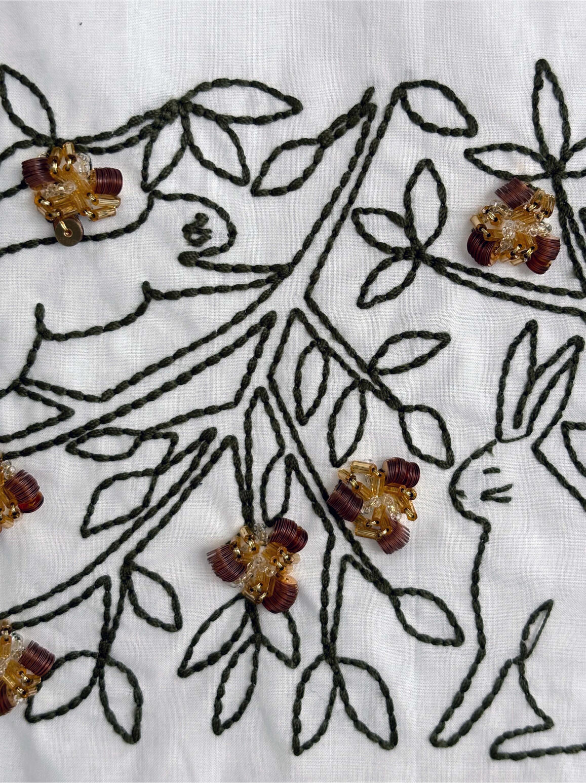 Melange de Broderie machine et faite main - Initiatives